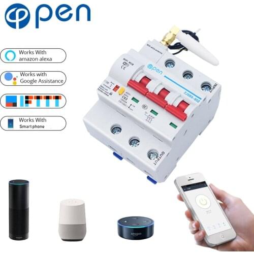 OPEN 3P 40A-100A Remote Control Wifi Circuit Breaker/smart switch/ Intelligent automatic Recloser support alexa and google