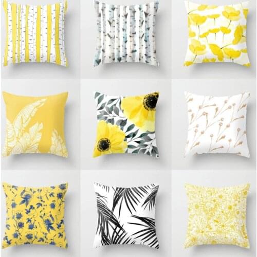 Nordic Ins Living Room Sofa Pillow Office Waist Pillow Yellow Simple Bedside Cushion Custom Pillowcase Without Core