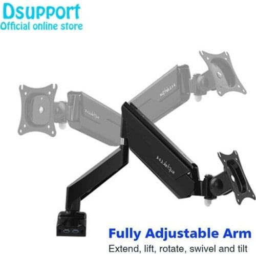 Full Motion Desk Mount with Mount and Gas Spring for Computer Monitors 13-30" LED LCD Flat Panel TVs from 2.2lbs upto 22