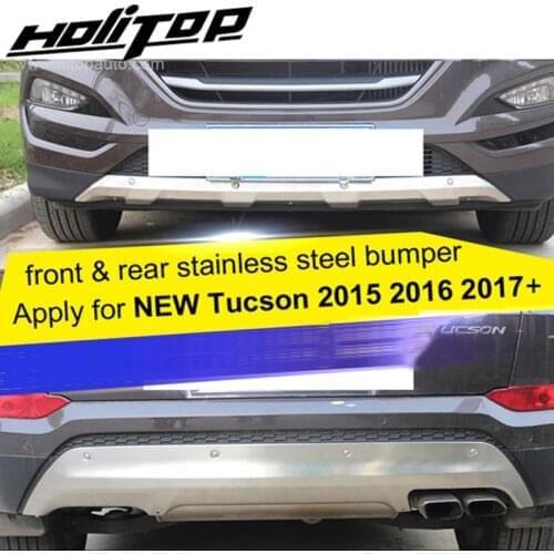 For Hyundai new Tucson 2015 2016 2017 2018 stainless steel skid plate,bumper protector,bull bar,1 or 2pcs/set,quality supplier