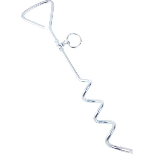 Spiral Anchor Cork Screw Dog Tie Out Stake Lead Chain Outdoor Camping