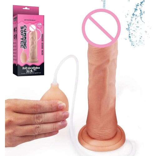 Spray Water Realistic Penis Dildo Silicone Big Cock with Scrotum Ball Adult Sex Toys for Women Fake Penis Ejaculation Big Dildos