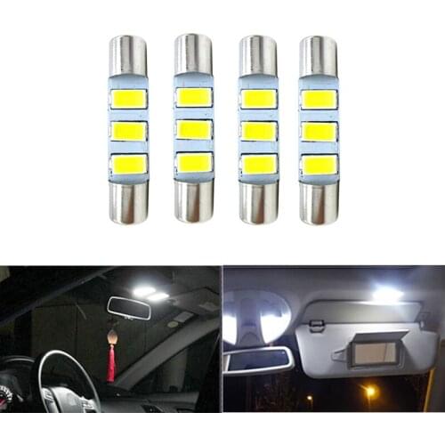 4x 28mm 29MM LED Fuse Festoon Vanity Mirror Light Bulb For 6641 TS-14V1C Interior Car Lamp For Toyota Mazda