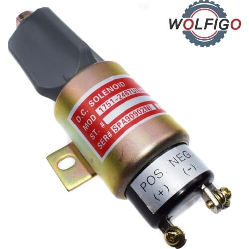 WOLFIGO 24V Fuel Shutoff Stop Solenoid For Cummins 3864274 1751-24E7U1B1S5A 1751-2467UIB1S5A SA-3933-24 SA-3766T-24 1700-2536