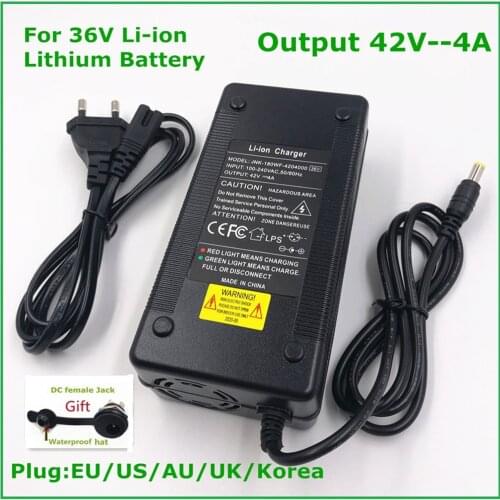 42V 4A Smart Battery Charger for 10Series 36V 37V Li-ion e-bike Electric Bicycle Battery Charger DC 5.5mm*2.1mm fast charging