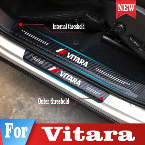 Car Door Sill Protector Sticke For Suzuki Vitara Auto Threshold Cover Panel Step Protective Vinyl Stickers Styling Accessories