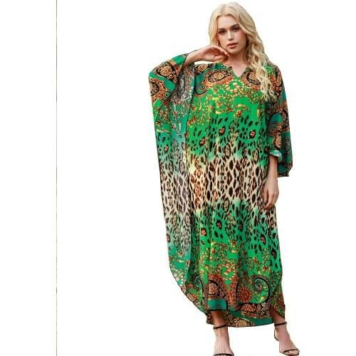 Big Size Womens Muslim Dress Middle East Turkey Print Holiday Loose Casual Dress 2021 Summer Fashion New Vestidos Dubai Abaya