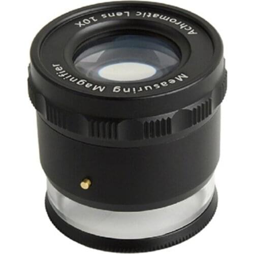 10X Stand Measuring Magnifier Scale Loupe with LED Light Magnifying Glass 10X with Scaled Magnifier Optical Glasses