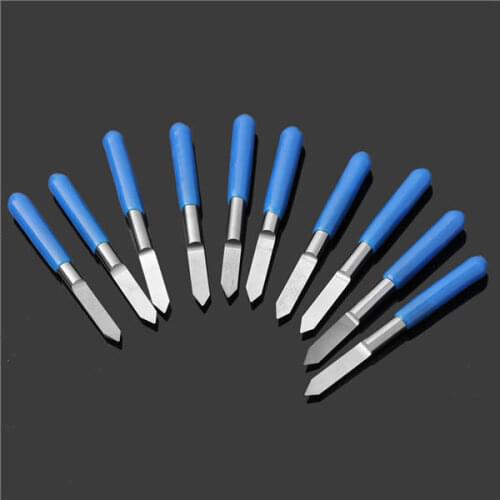 10pcs/lot V Shape flat bottom Carbide PCB Engraving Bits 3.175 shank 10 /15/20/30degree 0.1mm