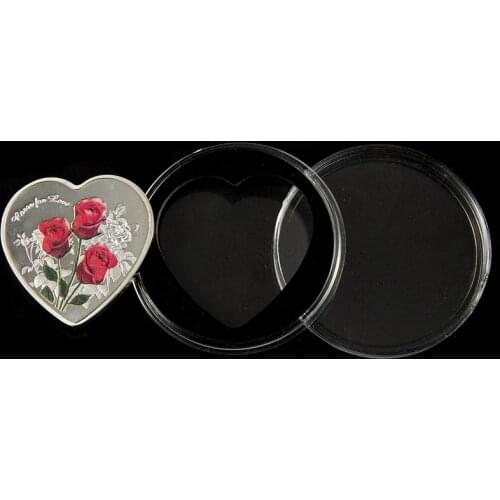 2020 World Symbol of Love Rose For Lover Love Heart Shape Silver Plated Collectible Coin