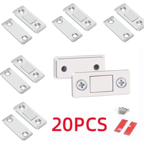 8/20pcs Punch-free Strong Magnetic Door Closer Cabinet Door Catches Latch Furniture Doors Magnet Stop Cupboard Ultra Thin Home