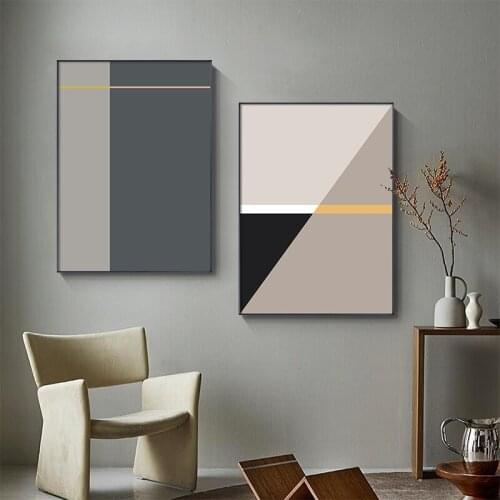Abstract geometrical Canvas Painting Posters and Print Minimalist Wall Art simple colour Pictures For Living Room Bedroom Aisle
