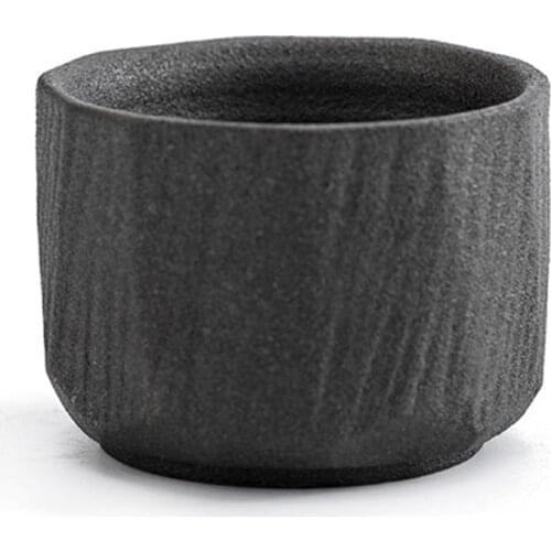 Antique Ceramic Tea Cup Single Person Cup Black Vintage Teacup Retro Small Tea Master Cup