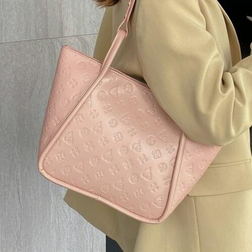 Large Pink Tote Bags for Women 2021 High Capacity Shopper Bag Luxury Soft Leather Shoulder Bag Female All Match Trendy Handbags