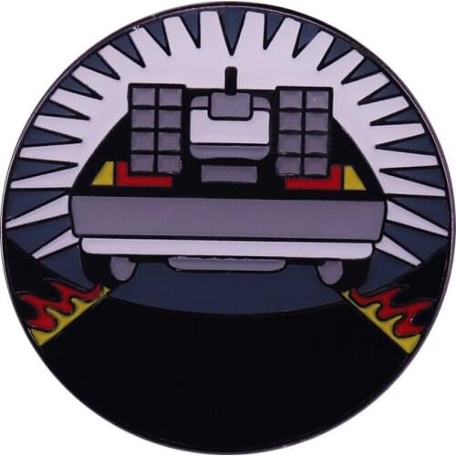 Back To The Future car enamel pin brooch time-travelling machine brooch Marty McFlys Delorean button pin