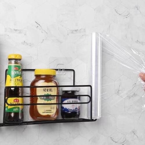 Household Cling Film Storage Rack Wrought Iron Refrigerator Side Wall Rack Toilet Tissue Rack Roll Paper Holder