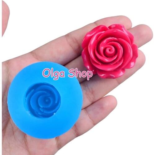 HYL369 33.6mm x 34.4mm Flower Silicone Mold Fondant Cake Decoration Candy Resin Clay Earrings Necklace Craft Soap Candle