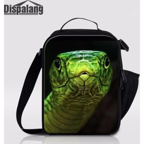 Dispalang Portable Insulated Lunch Box Mini Food Picnic Bag For Women Men Snake Prints Thermo Lunch Bag Cooler Bag Meal Package