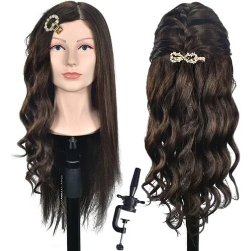 70cm Hair Hairdressing Training Mannequin Practice Head Salon Professional Hairdresser Styling with Model Bracket