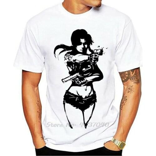 Hot Sale Fashion Summer Black Lagoon Anime Revy Minimalistic Art Mens (womans Available) Grey T Shirt Tee Shirt