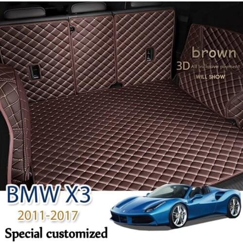 The Trunk Cargo Leather Liner Car Boot Liner Cargo Compartment Floor Carpet Mud For BMW X3 F25 2011-2017