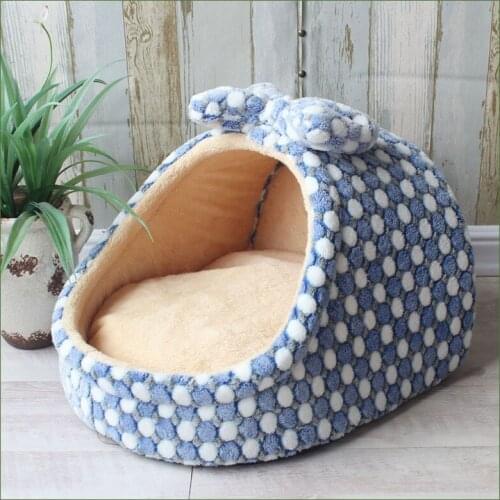 Pet Bed Dog House Kennel Puppy Cat Litter Bed Home Shape Nest Sofa Indoor Small Dogs Cats Cushion Removable Pillow Chihuahua Mat