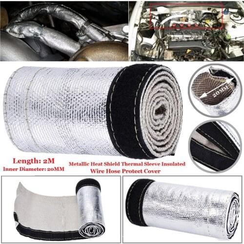 2m Metallic Heat Shield Thermal Sleeve Insulated Wire Hose Protect Cover Heat 20/30mm Wrap Loom Tube For Wiring Pipes