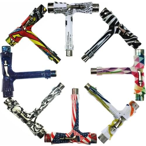 Multi - function small fish board skateboard tool DIY T wrench long board maple board installation