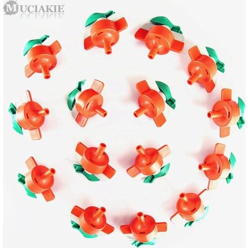 MUCIAKIE 10pcs 6mm 360 Degree Rotating Spray Nozzle Sprinkler for Garden Greenhouse Drip Irrigation Watering System