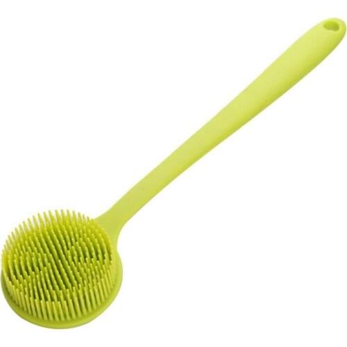 LUOEM Soft Silicone Body Brush Long Handle Shower Brush Body Scrub Bath Brush for Back Scrubber Exfoliating Skin