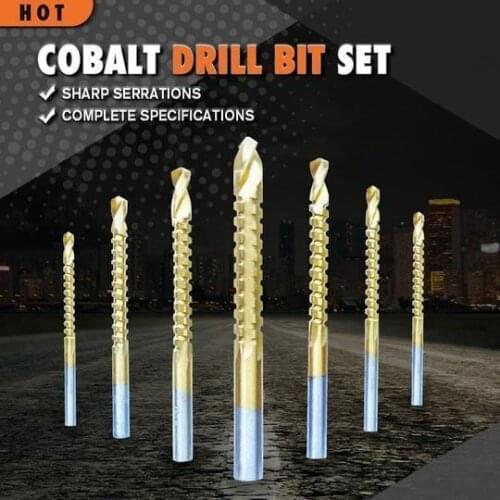 6pcs/set Cobalt Drill Bit Set Spiral Screw Metric Composite Tap Drill Bit Tap Twist drill bit set multi-function metal specia