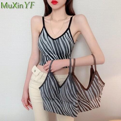 Underwear Feminine Sling Sexy Tube Top 2021 New Non-Steel Ring Push Up Bra Women with Chest Pad Plus Size Striped Bralette Tops