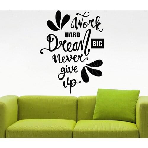 Work Hard Office Phrase Wall Stickers Inspirational Quotes Vinyl Art Decals Home Decor Living Room Modern Nursery Murals A299