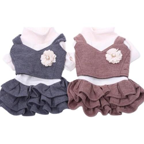Pet Dog Cat Dress Pet Hoodie Flower Design Pet Dog Coat Puppy Jacket Autumn Clothing Apparel 4 Sizes