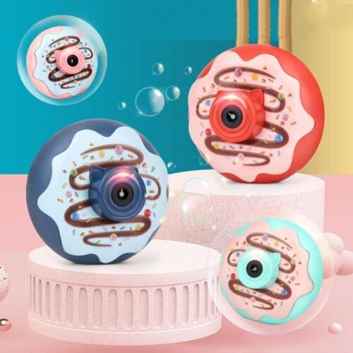 Bubble Machine Donuts Design Electric Kids Toy Automatic Light Music Effect for Outdoor