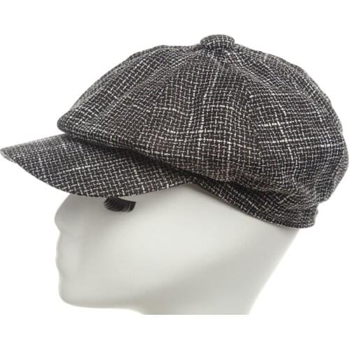 Newsboy Cap Women Man Octagonal Hat Winter Autumn Vintage Women Cotton Blend Striped Newsboy Cap Octagonal Hat For man
