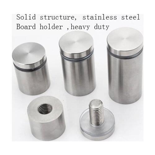 Solid heavy duty advertising board holder Dia 12 16 18 25mm stainless steel spacer decorative billboard mirror glass clamp clip