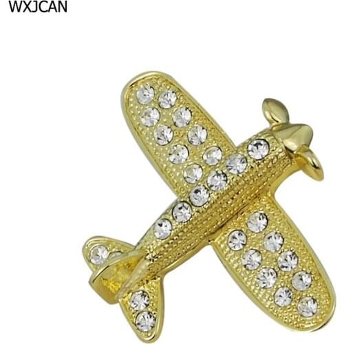 WXJCAN airplane brooch plane Rhinestone brooch pins Propeller airplane vintage brooches