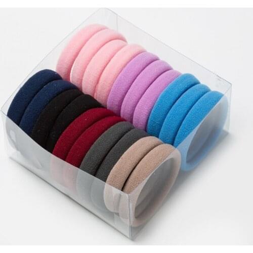 2021 New Women Girls Colorful Polyester Elastic Hair Bands Ponytail Holder Rubber Bands Scrunchie Headband Hair Accessories