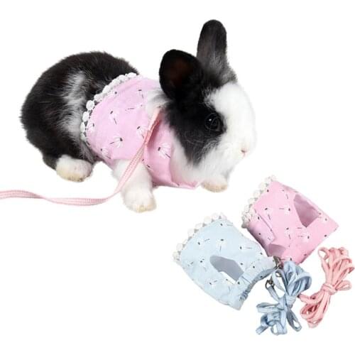 Hamster Harness Vest Adjustable Bowtie Mesh Puppy Cat Dog Harness Leash Set For Hamster Rabbit Chest Strap Guinea Pig Clothes