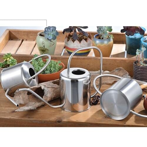 1pc 1.3L Plants Watering Can Stainless Steel Watering Pot Long Spout Succulents Watering Kettle Gardening Tool