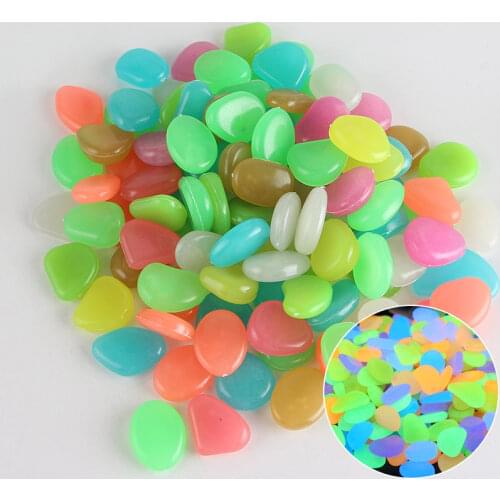 100Pcs/Bag Luminous Stones Light-emitting Artificial Pebble Lawn Garden Yard Decoration for Walkways Garden Path Patio Lawn Gift