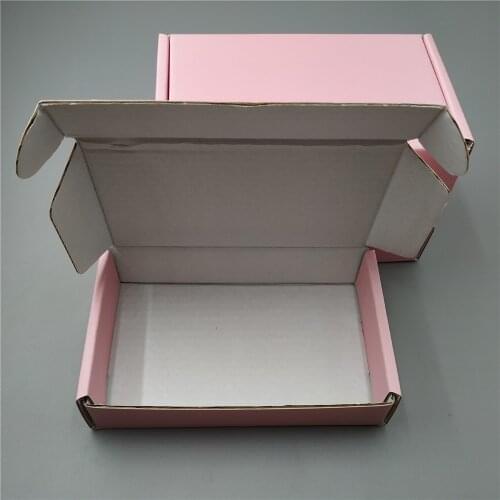 16x8x3cm 10pcs Square Corrugated Box pink Cardboard Box Mailer Birthday Gift Boxes 3-Layer Thicken Paper Box