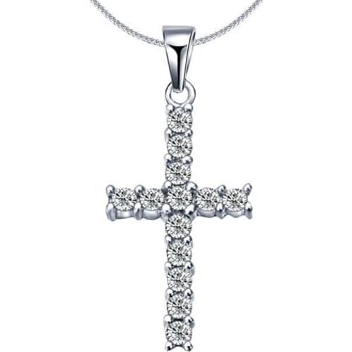 2021 Fashion Female Cross Pendants Dropshipping Rhinestones Crystal Jesus Cross Pendant Necklace Jewelry for Men/Women Wholesale