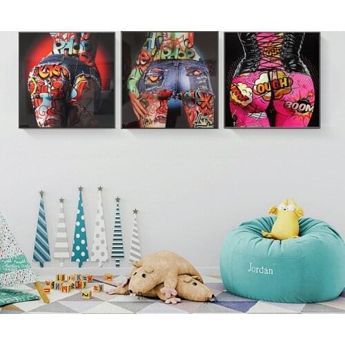 3 Pcs Pops Graffiti Sexy Ass Art 5D Diy Diamond Painting Full Square Round Embroidery Mosaic New Year DecorationsZP-4028