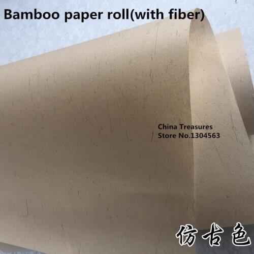 35cm*50m,Chinese Pure Bamboo Paper For Calligraphy And Painting Rice Xuan Fiber Paper Raw Rolling Paper Xuan Zhi Antique Color