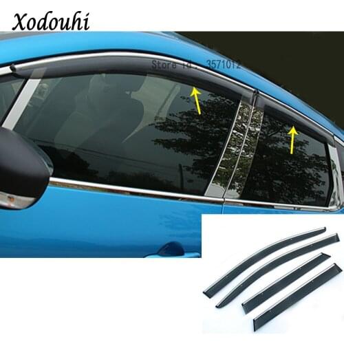 For Renault Captur 2015 2016 2017 car body styling Stick lamp plastic Window glass Wind Visor Rain/Sun Guard Vent moulding 4pcs