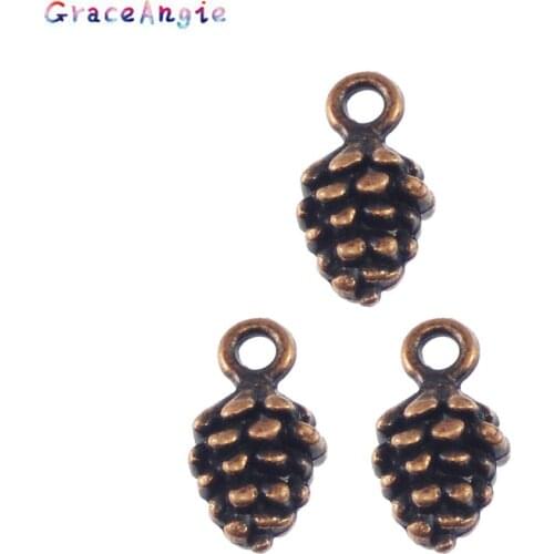 40PCS Antique Copper Pendant Personal Mulberry Shape Charms Jewelry Necklace Key Chain Phone Accessory 12*6*5mm