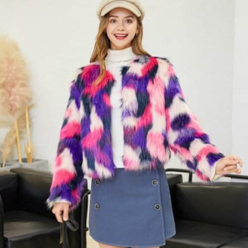 BAICLOTHING Colored Fur Coats