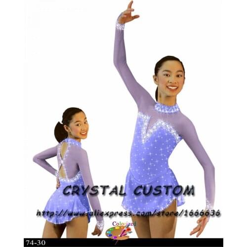 Crystal Custom Figure Skating Dresses For Girls Graceful New Brand Ice Skating Dresses For Competition DR4335